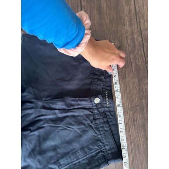 Theory Denim Rip Stitch Cotton Pockets Bermuda Short Blue Black Size 31 Classic - Picture 9 of 9